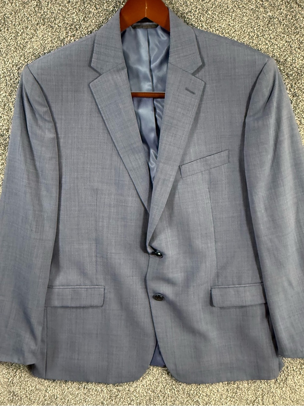Lauren Ralph Lauren 44R Light Blue 100% Wool Sport Coat Blazer Natural Stretch